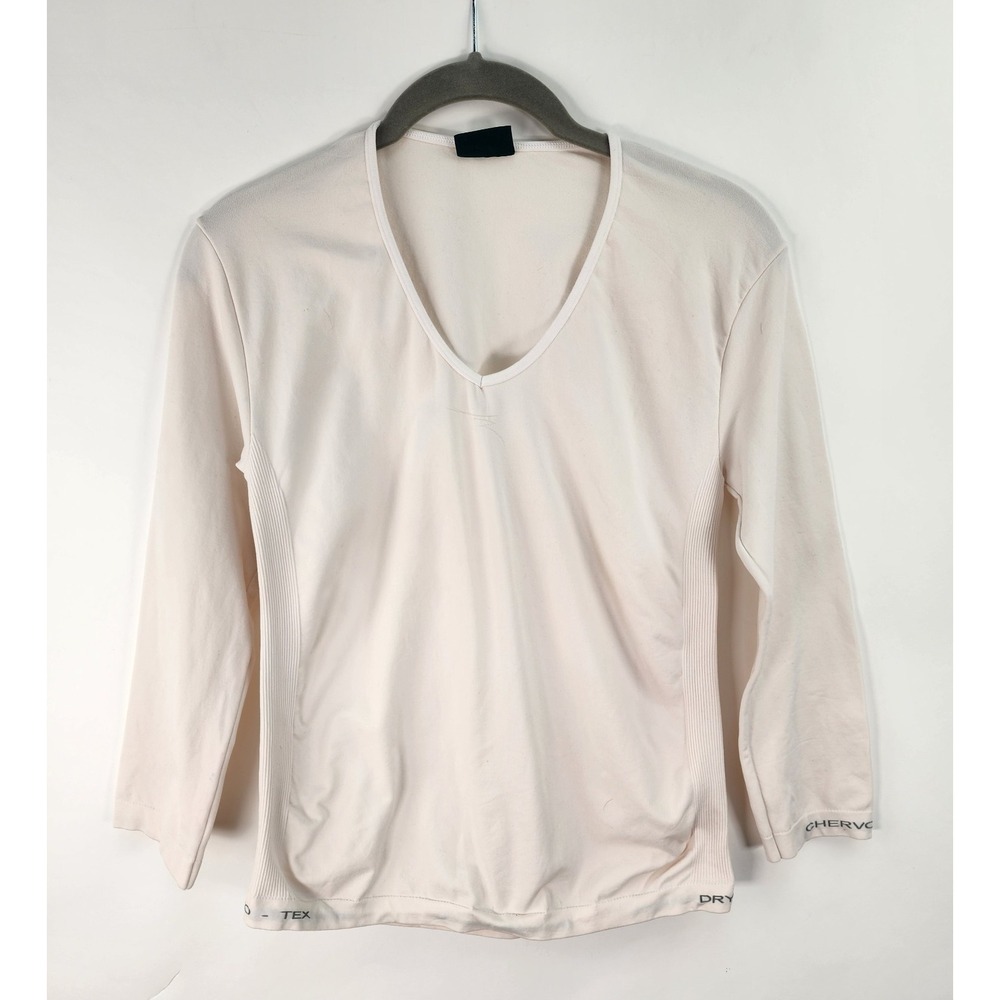 Chervo Sport Top Women's M Base Layer Ivory Performance Body Shape Athletic